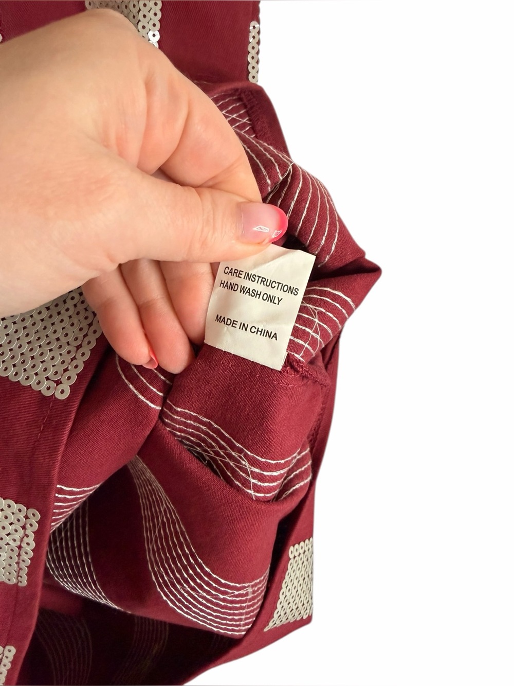 Queen of Sparkles Maroon & Grey Sequin Striped Overall Dress Women’s Small NWT - Picture 8 of 12
